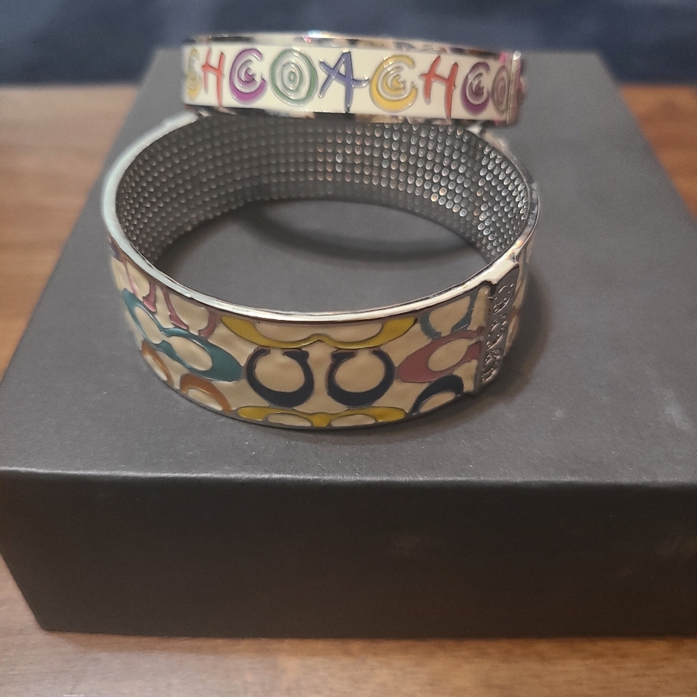 Pair (2) of Coach Bangles, Silver Hardware